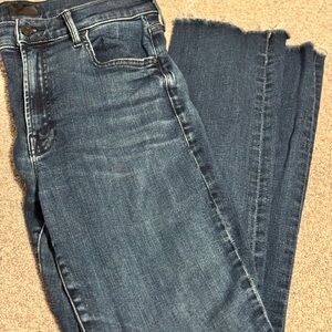 MOTHER Blue Ankle Cropped Jeans